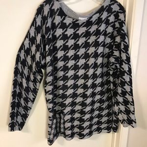 J Jill Houndstooth Pullover Sweater SZ L